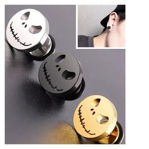 🐘 Men’s 14K Gold Plated Stainless Steel Stud Earrings